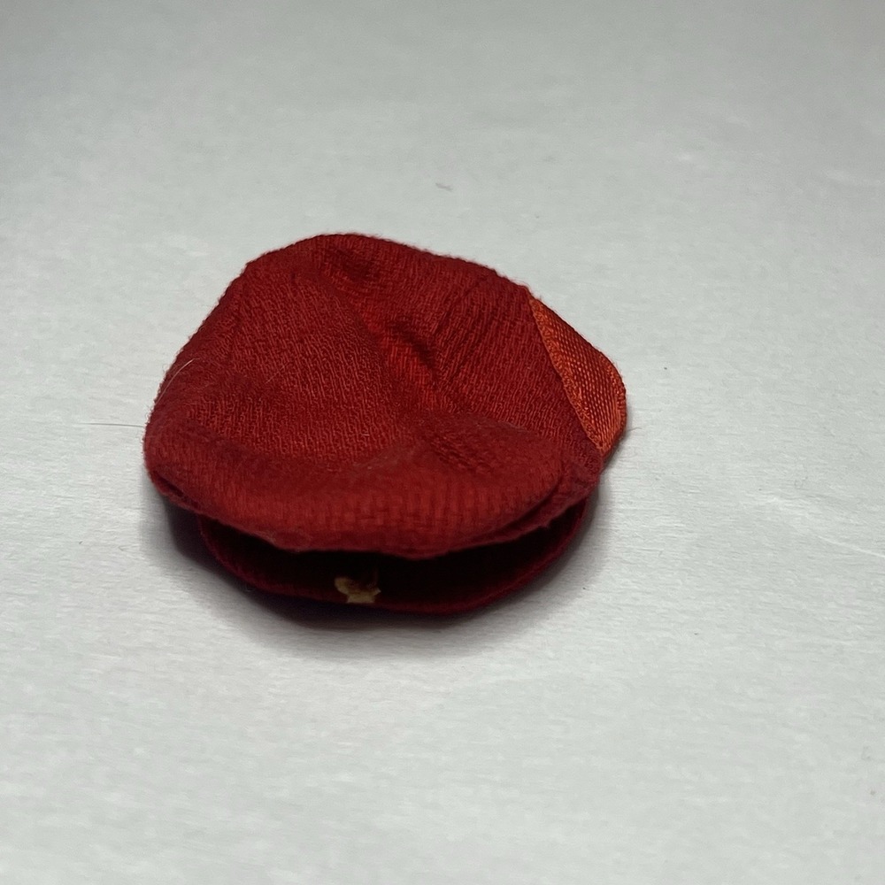 Vintage Barbie‎ 1960s Ken Doll RED RIBBED NEWSBOY HAT CAP #788 Rally Day